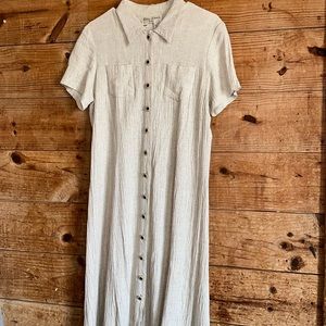 Vintage Betsy Lauren Safari Linen Blend Dress